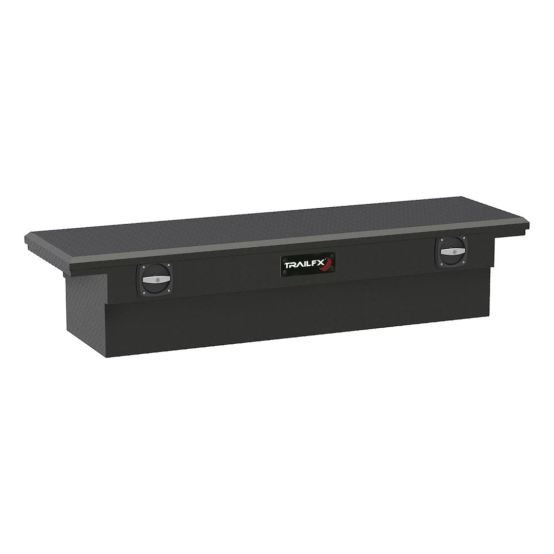 120693C – TRAILFX Tool Box, Crossover Low Profile Single Lid Diamond Tread Matte Black Aluminum 19-1/4 Inch Length x ...